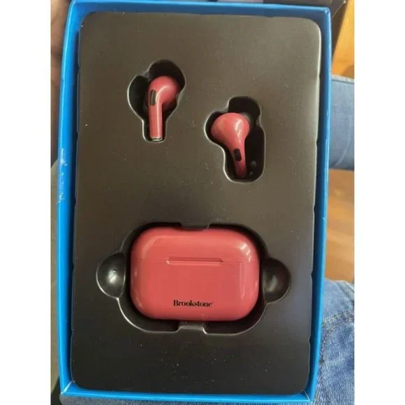 Brookstone SONICAIR Pro True Wireless Earbuds Red - New, MSRP $120 - Picture 3 of 3